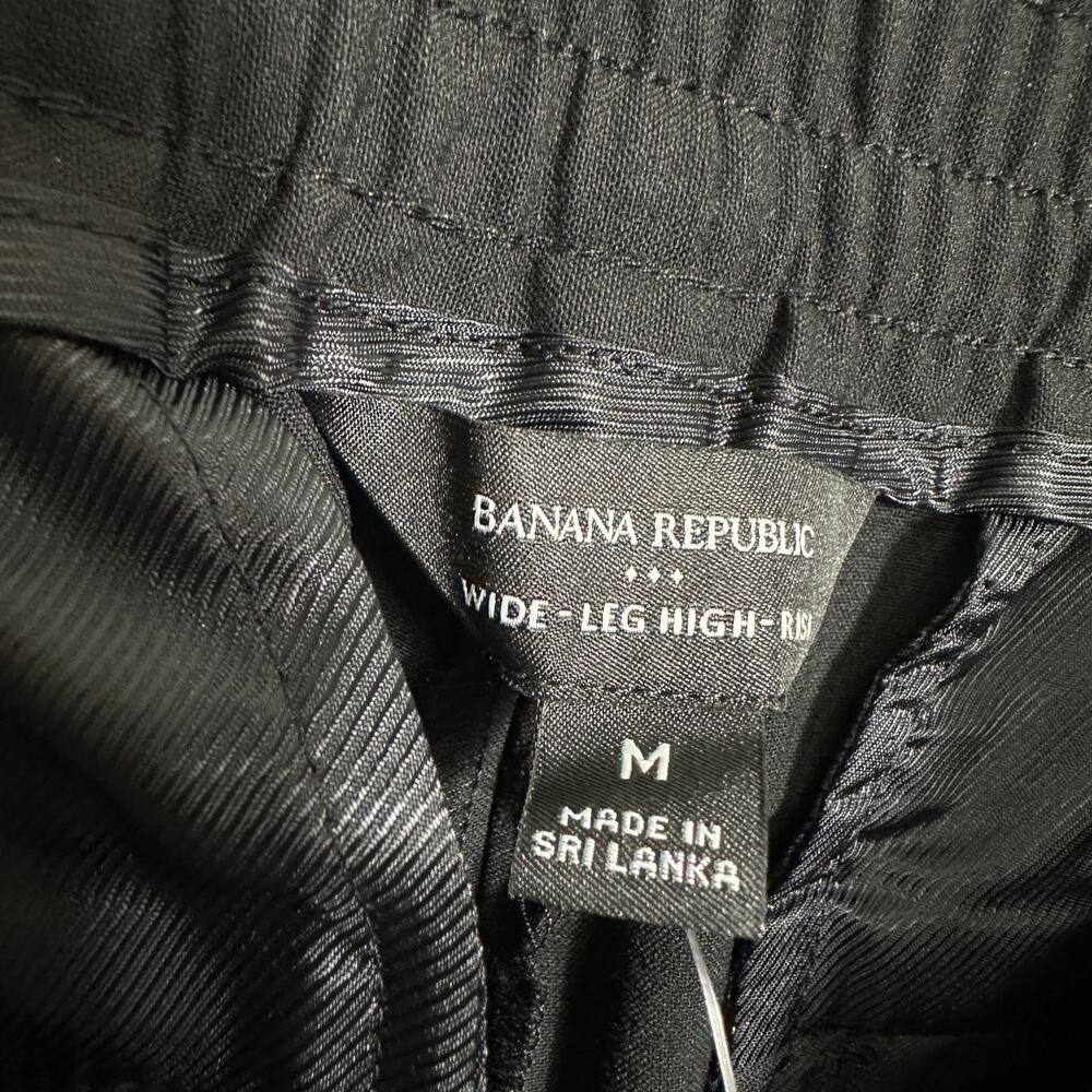 Banana Republic Wide Leg High Rise Black Pants Womens M NEW Career Modern - Picture 6 of 11